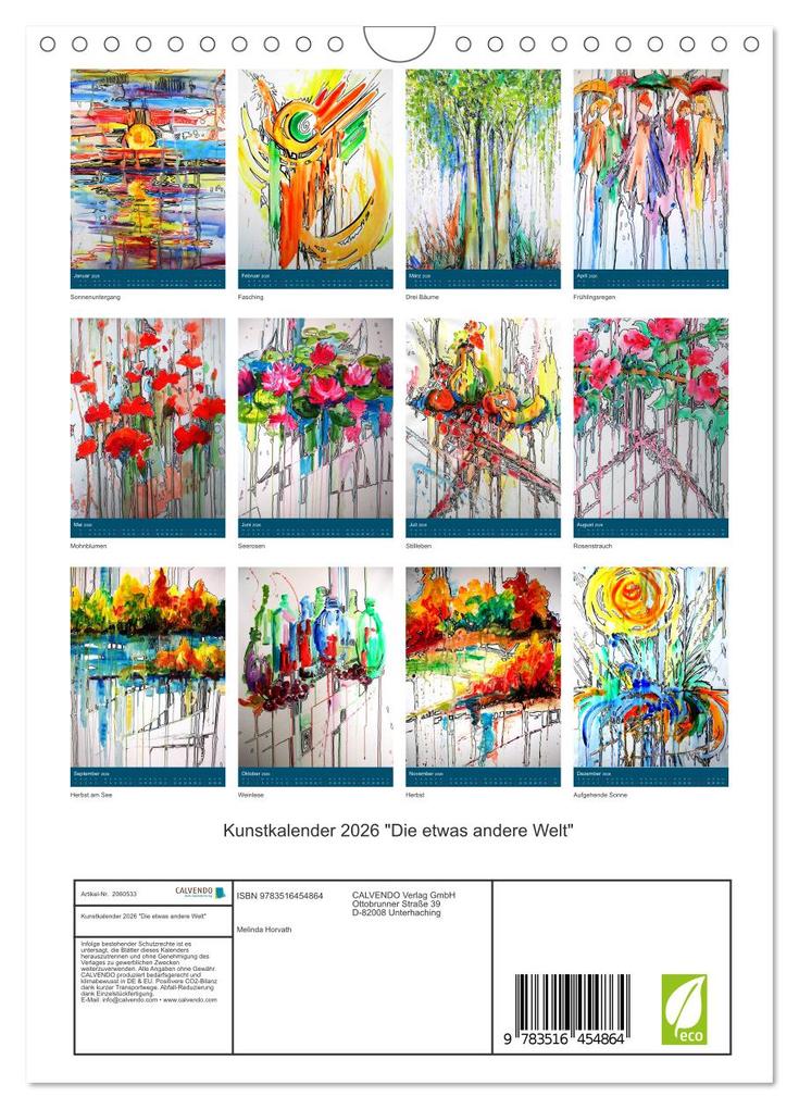 Weitere Ansicht: Kunstkalender 2026 "Die etwas andere Welt" (Wandkalender 2026 DIN A4 hoch), CALVENDO Monatskalender | Melinda Horvath, Calvendo