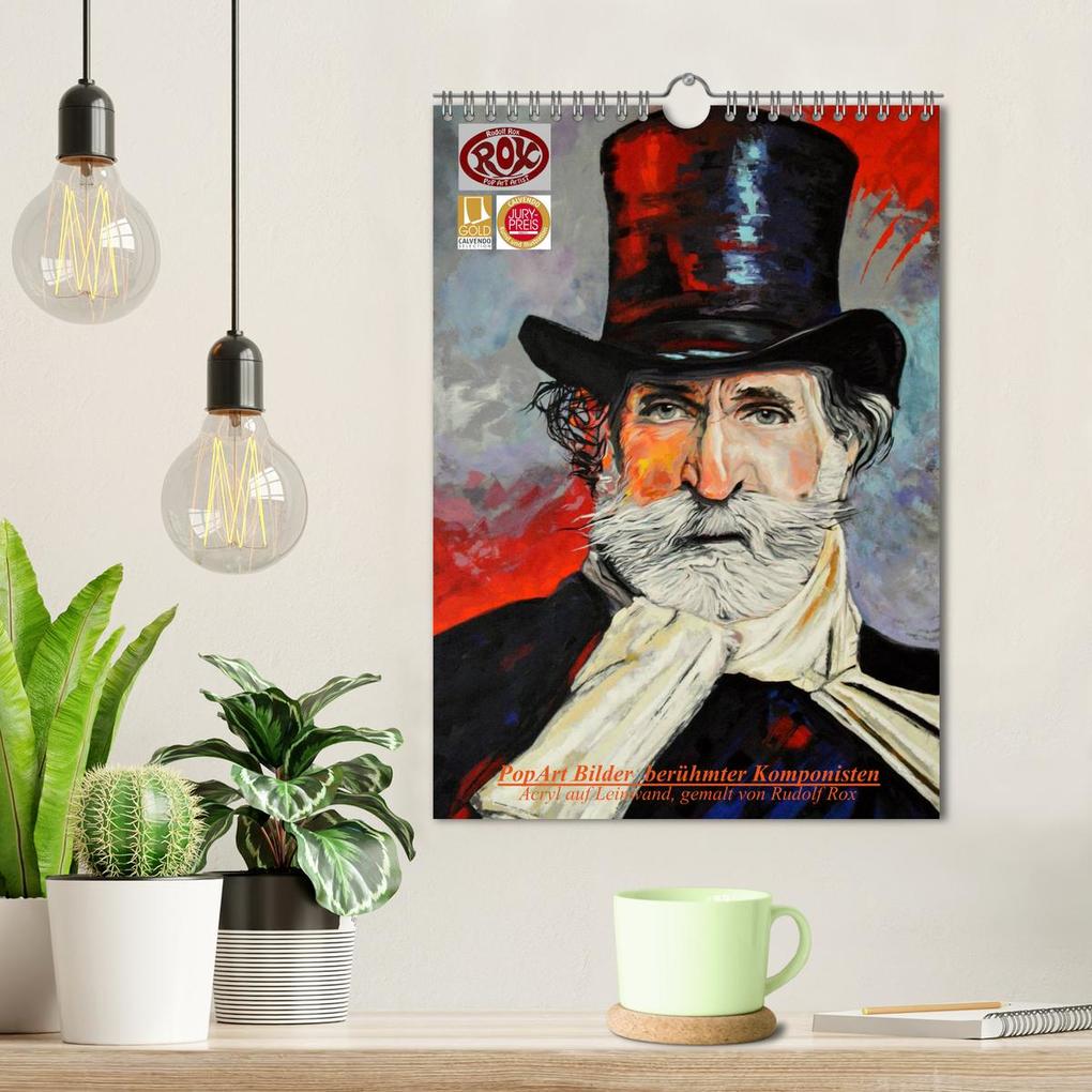 Weitere Ansicht: PopArt Bilder berühmter Komponisten (Wandkalender 2026 DIN A4 hoch), CALVENDO Monatskalender | Rudolf Rox, Calvendo