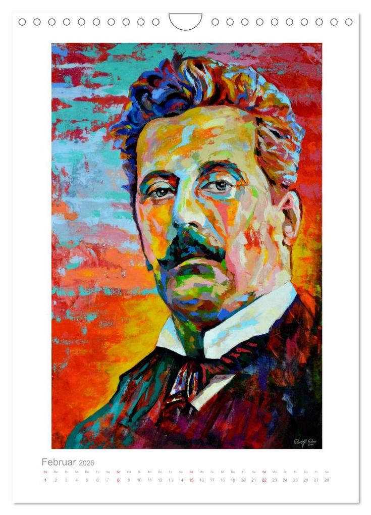 Weitere Ansicht: PopArt Bilder berühmter Komponisten (Wandkalender 2026 DIN A4 hoch), CALVENDO Monatskalender | Rudolf Rox, Calvendo