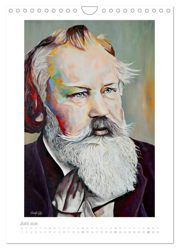 Weitere Ansicht: PopArt Bilder berühmter Komponisten (Wandkalender 2026 DIN A4 hoch), CALVENDO Monatskalender | Rudolf Rox, Calvendo
