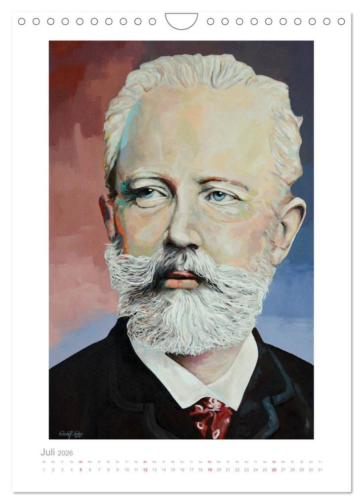 Weitere Ansicht: PopArt Bilder berühmter Komponisten (Wandkalender 2026 DIN A4 hoch), CALVENDO Monatskalender | Rudolf Rox, Calvendo