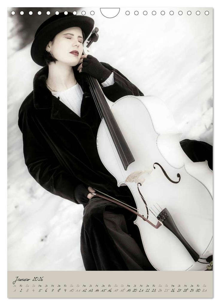 Weitere Ansicht: Weißes Cello auf Reisen (Wandkalender 2026 DIN A4 hoch), CALVENDO Monatskalender | Ravienne Art, Calvendo