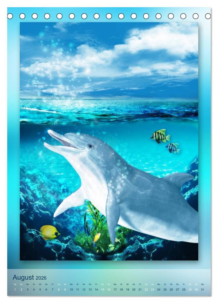 Weitere Ansicht: Delfine - Kalender (Tischkalender 2026 DIN A5 hoch), CALVENDO Monatskalender | Calvendo, Gaby Shayana Hoffmann