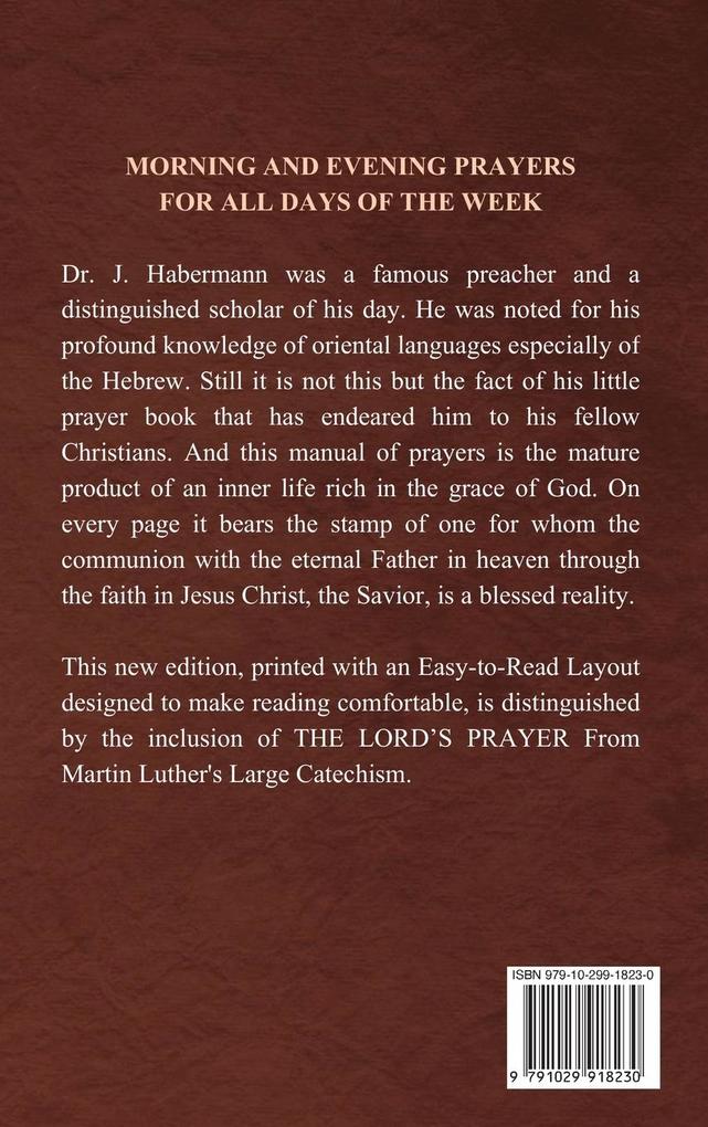 Weitere Ansicht: Morning and Evening Prayers for All Days of the Week | Johann Habermann, Martin Luther