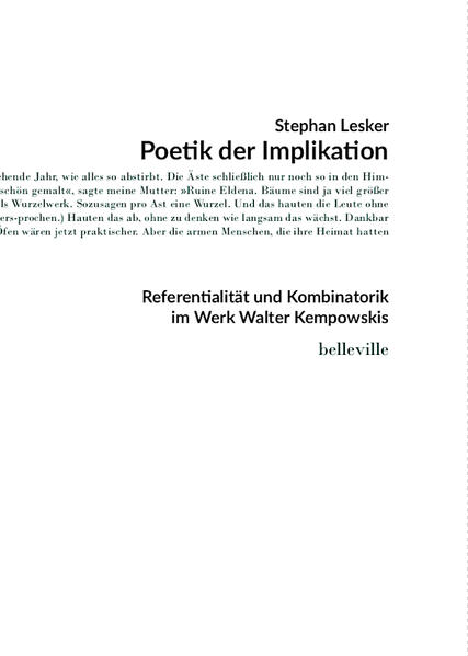 Produktbild: Poetik der Implikation | Stephan Lesker