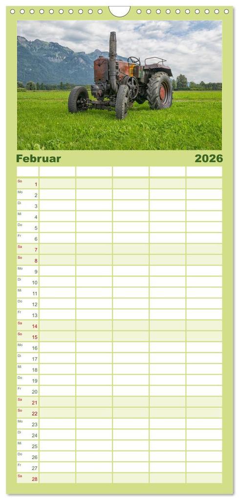 Weitere Ansicht: Familienplaner 2026 - Traktoren - Nostalgie auf dem Bauernhof mit 5 Spalten (Wandkalender, 21 x 45 cm) CALVENDO | Alois J. Koller, Calvendo