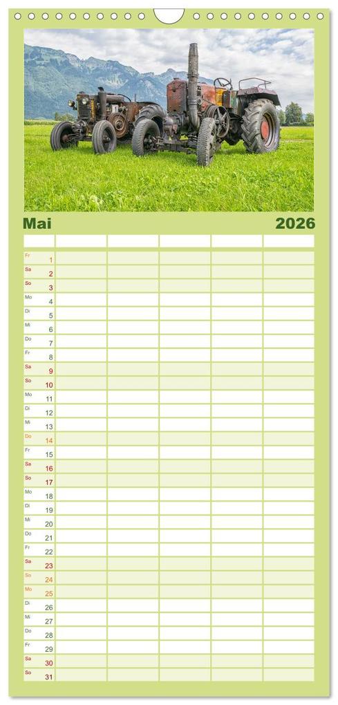 Weitere Ansicht: Familienplaner 2026 - Traktoren - Nostalgie auf dem Bauernhof mit 5 Spalten (Wandkalender, 21 x 45 cm) CALVENDO | Alois J. Koller, Calvendo