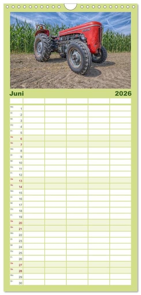 Weitere Ansicht: Familienplaner 2026 - Traktoren - Nostalgie auf dem Bauernhof mit 5 Spalten (Wandkalender, 21 x 45 cm) CALVENDO | Alois J. Koller, Calvendo