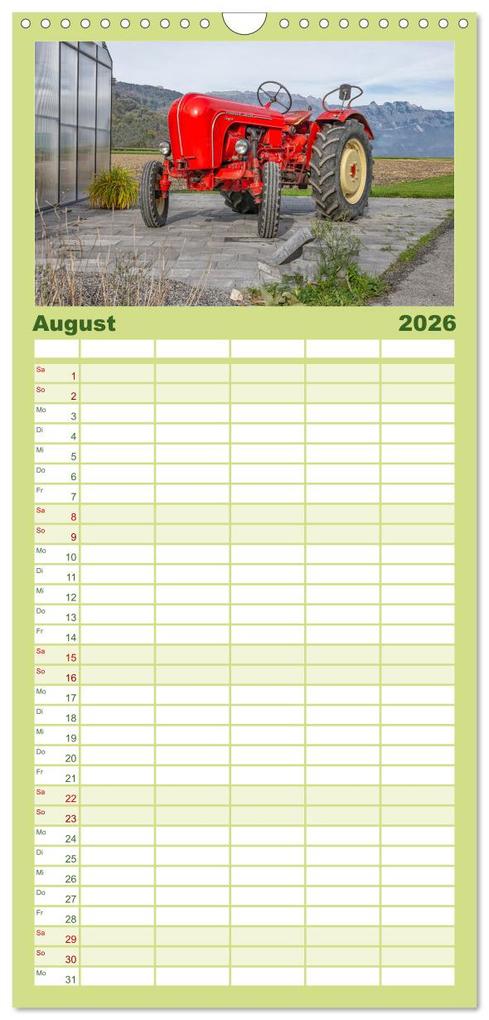 Weitere Ansicht: Familienplaner 2026 - Traktoren - Nostalgie auf dem Bauernhof mit 5 Spalten (Wandkalender, 21 x 45 cm) CALVENDO | Alois J. Koller, Calvendo