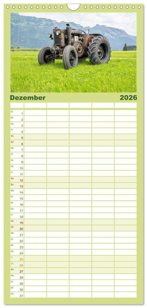 Weitere Ansicht: Familienplaner 2026 - Traktoren - Nostalgie auf dem Bauernhof mit 5 Spalten (Wandkalender, 21 x 45 cm) CALVENDO | Alois J. Koller, Calvendo