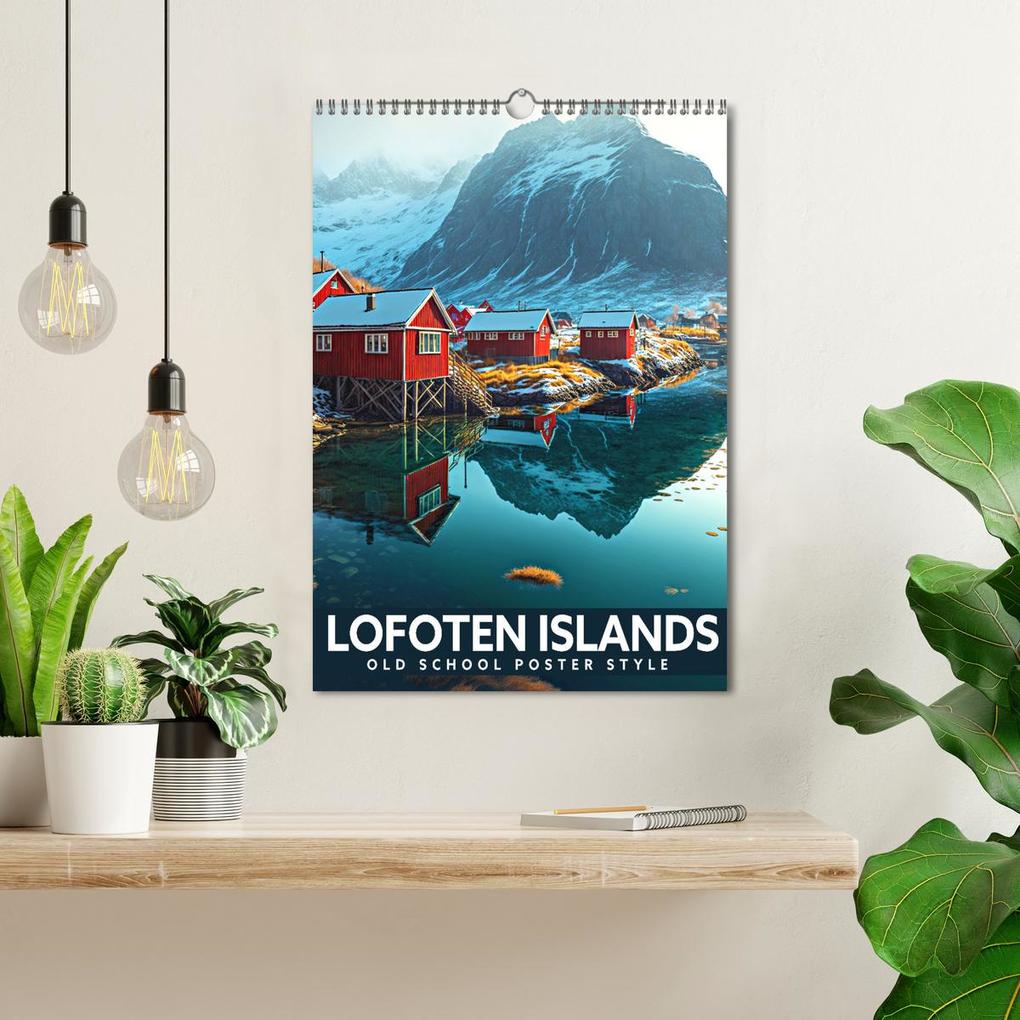 Weitere Ansicht: Lofoten Islands - Old School Poster Style (Wall Calendar 2026 DIN A3 portrait), CALVENDO 12 Month Wall Calendar | Calvendo, Val Thoermer