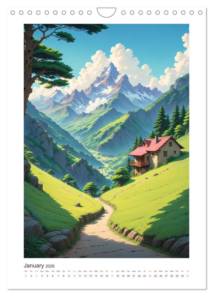 Weitere Ansicht: Fantastic Anime Worlds (Wall Calendar 2026 DIN A4 portrait), CALVENDO 12 Month Wall Calendar | Calvendo, Sebastian Luedke