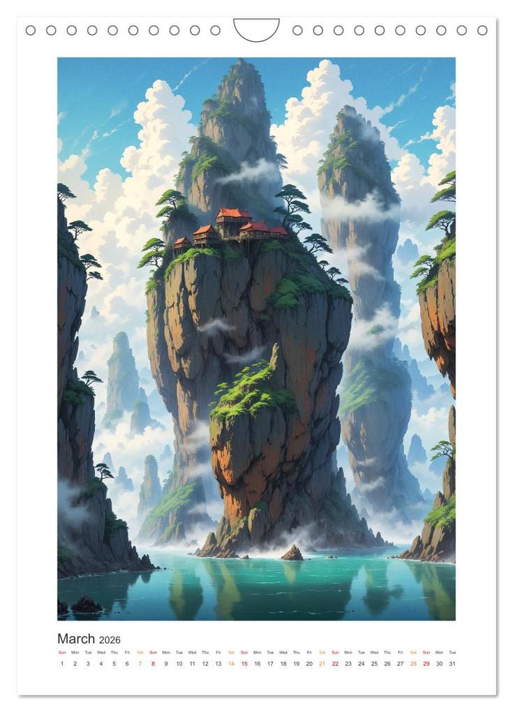 Weitere Ansicht: Fantastic Anime Worlds (Wall Calendar 2026 DIN A4 portrait), CALVENDO 12 Month Wall Calendar | Calvendo, Sebastian Luedke