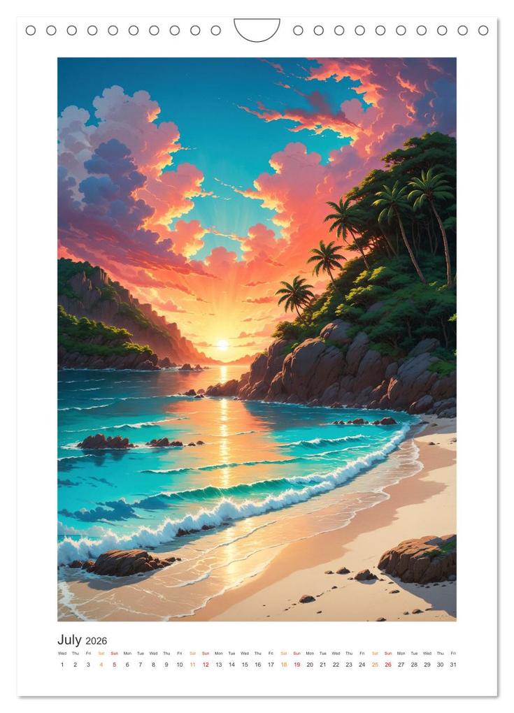 Weitere Ansicht: Fantastic Anime Worlds (Wall Calendar 2026 DIN A4 portrait), CALVENDO 12 Month Wall Calendar | Calvendo, Sebastian Luedke