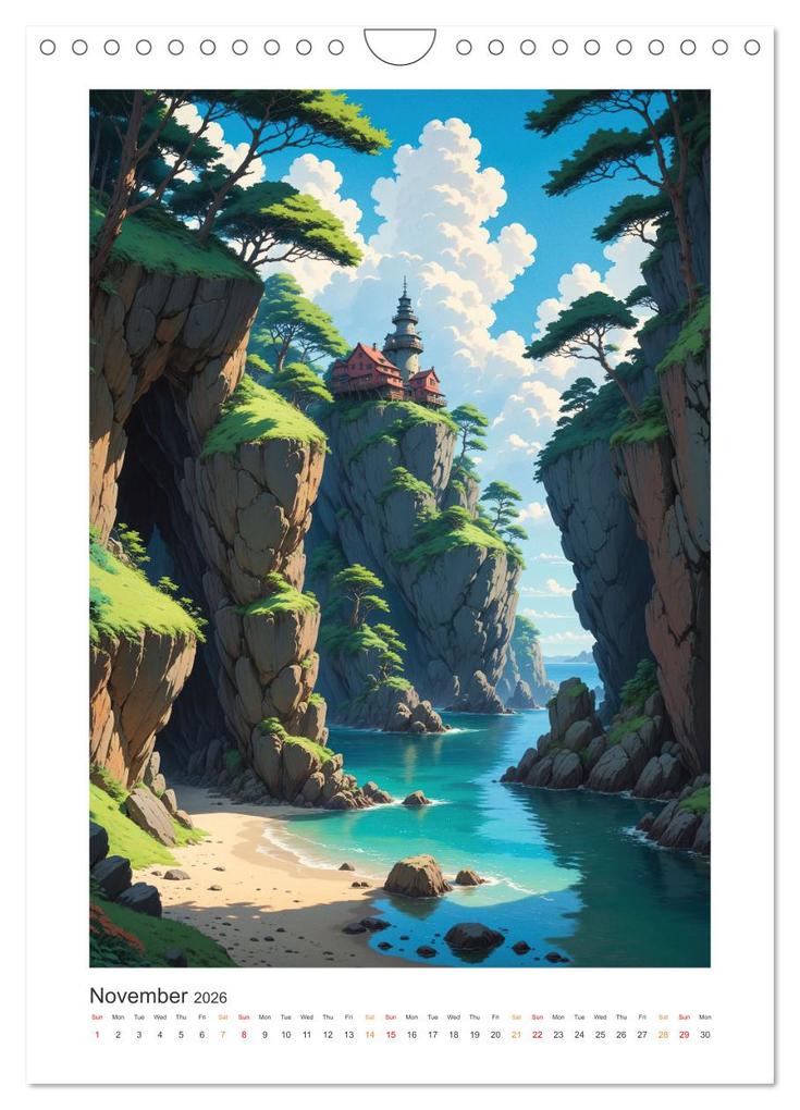 Weitere Ansicht: Fantastic Anime Worlds (Wall Calendar 2026 DIN A4 portrait), CALVENDO 12 Month Wall Calendar | Calvendo, Sebastian Luedke