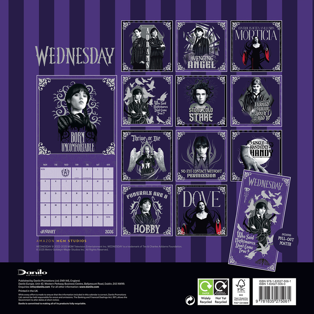 Weitere Ansicht: Wednesday - Netflix - Offizieller Kalender 2026