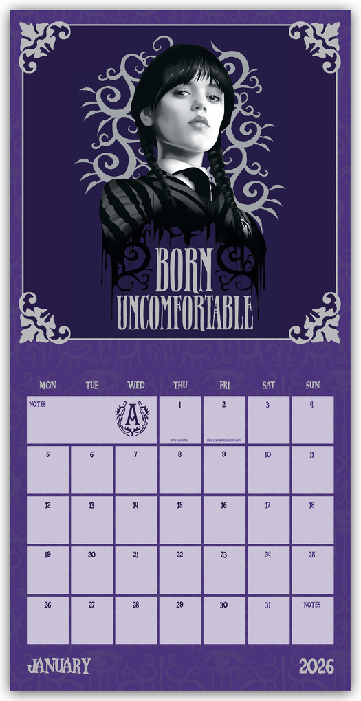 Weitere Ansicht: Wednesday - Netflix - Offizieller Kalender 2026