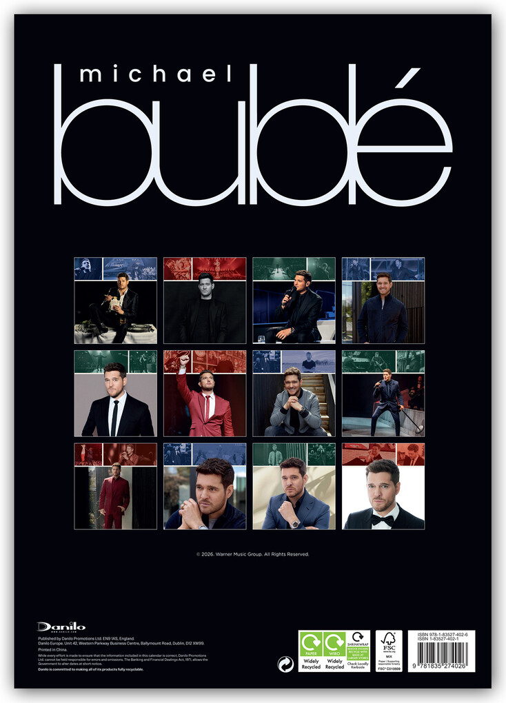 Weitere Ansicht: Michael Bublé 2026 - A3-Posterkalender | Danilo