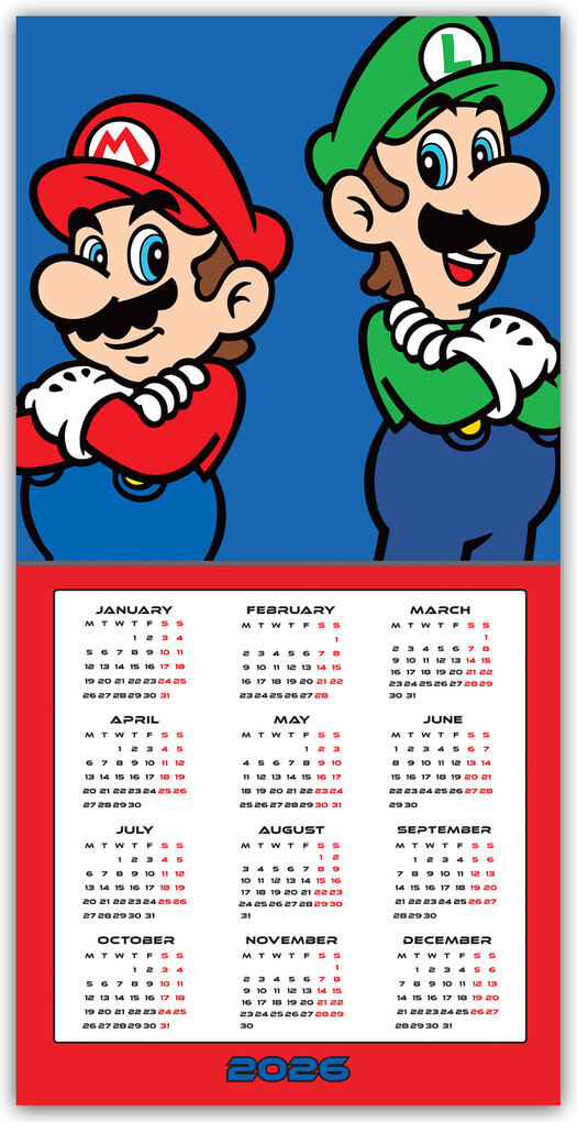 Weitere Ansicht: Nintendo - Super Mario 2026 - Wandkalender | Danilo Promotion Ltd