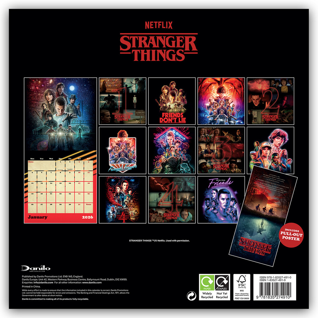 Weitere Ansicht: Stranger Things - Netflix - Offizieller Kalender 2026 | Danilo Promotion Ltd
