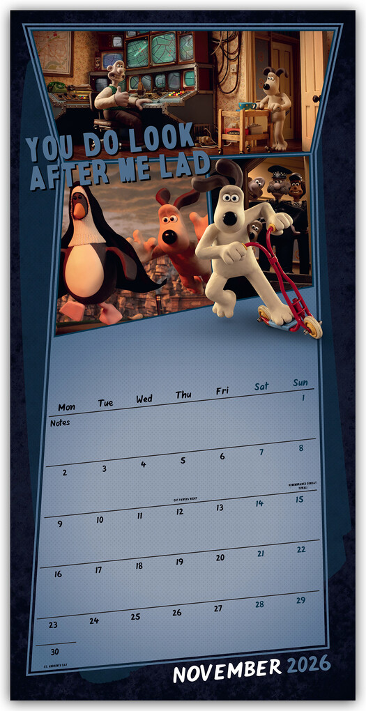 Weitere Ansicht: Wallace and Gromit 2026 - Wandkalender | Danilo Promotion Ltd