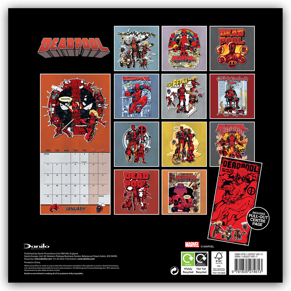 Weitere Ansicht: Deadpool - Offizieller Kalender 2026 | Danilo Promotion Ltd