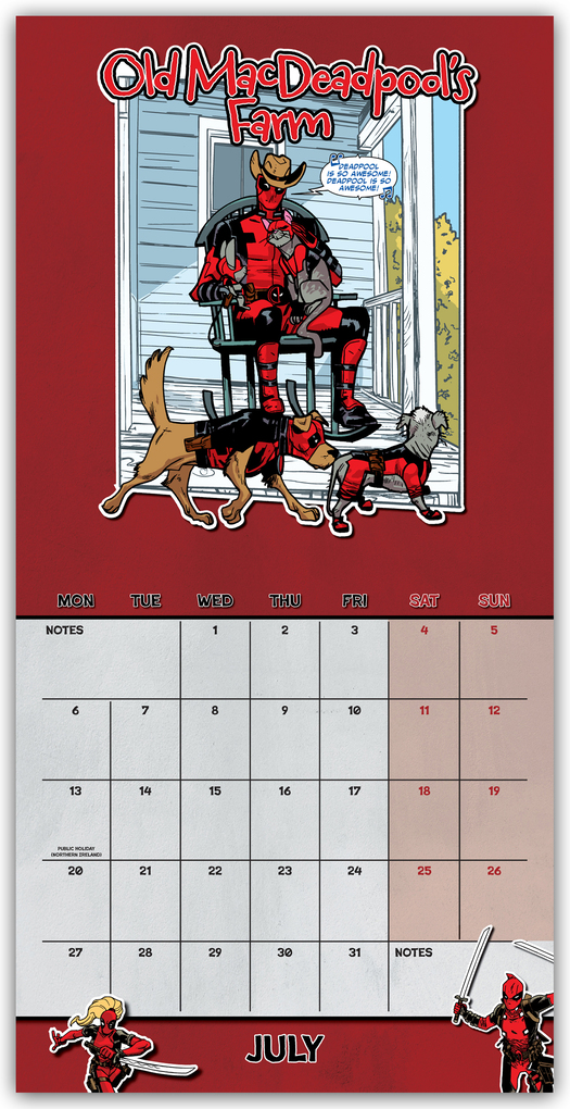 Weitere Ansicht: Deadpool - Offizieller Kalender 2026 | Danilo Promotion Ltd