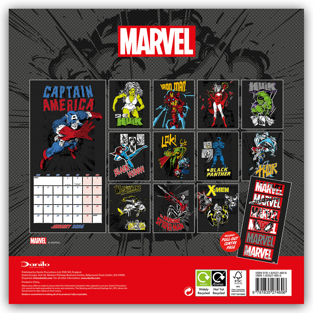 Weitere Ansicht: Marvel Comics - Offizieller Kalender 2026 | Danilo Promotion Ltd