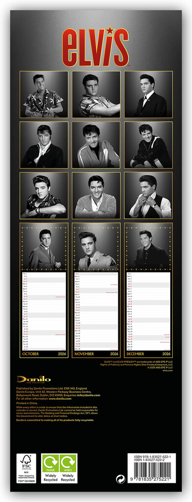 Weitere Ansicht: Elvis 2026 - Slimline-Kalender | Danilo