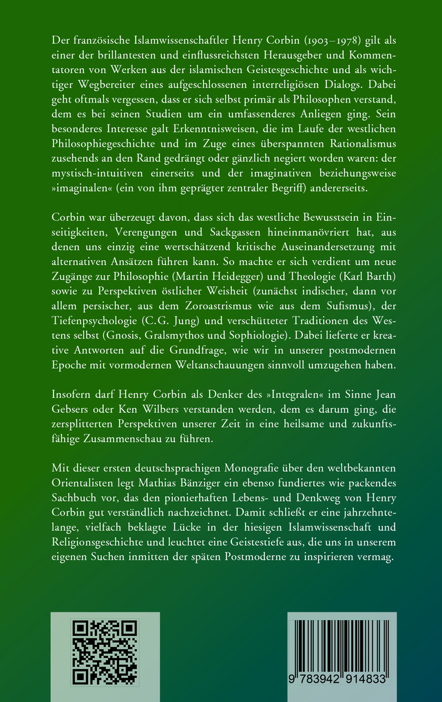 Weitere Ansicht: Henry Corbin und die orientalische Weisheit | Mathias Bänziger, Henry Corbin