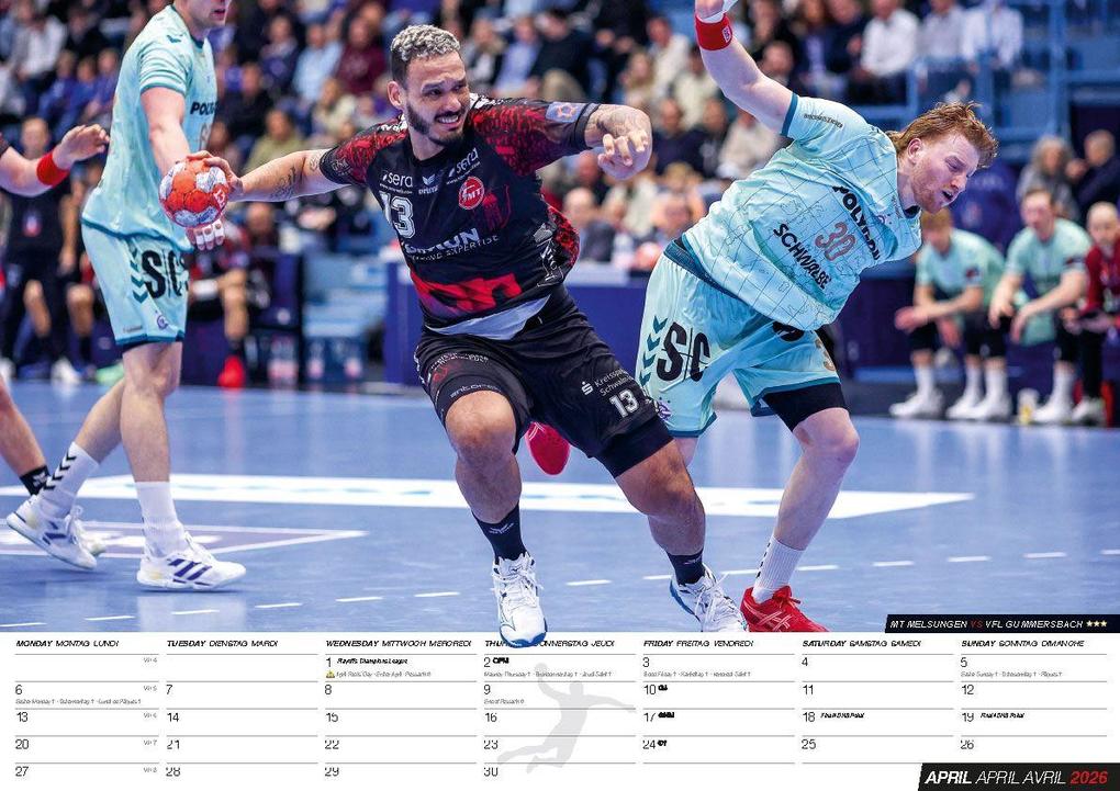 Weitere Ansicht: Handball Kalender 2026 | Johannes Golla, Mathias Gidsel, Sander Sagosen