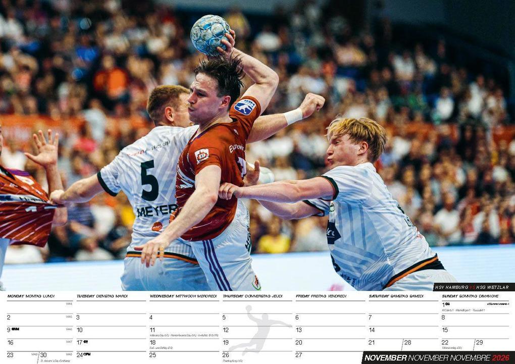 Weitere Ansicht: Handball Kalender 2026 | Johannes Golla, Mathias Gidsel, Sander Sagosen