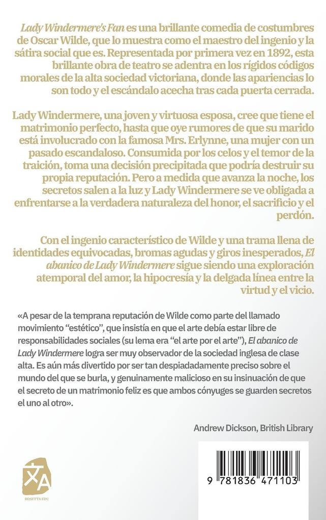 Weitere Ansicht: El abanico de Lady Windermere | Oscar Wilde