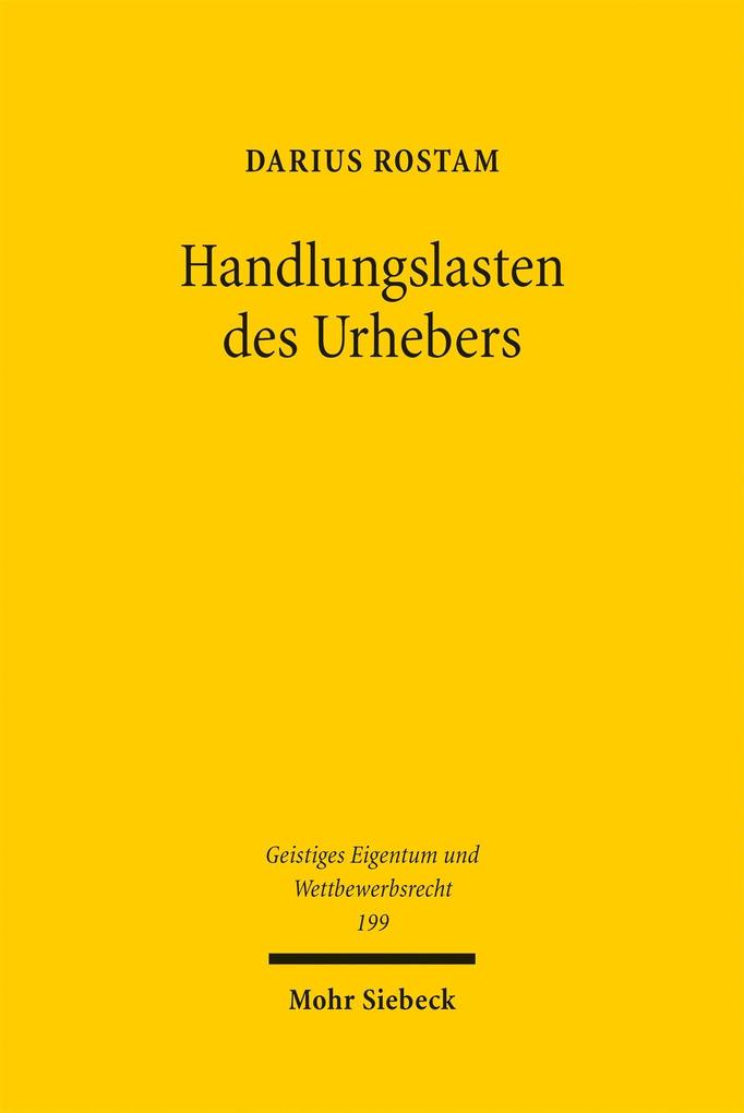 Produktbild: Handlungslasten des Urhebers | Darius Rostam