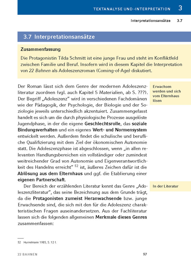 Weitere Ansicht: 22 Bahnen von Caroline Wahl - Textanalyse und Interpretation | Caroline Wahl