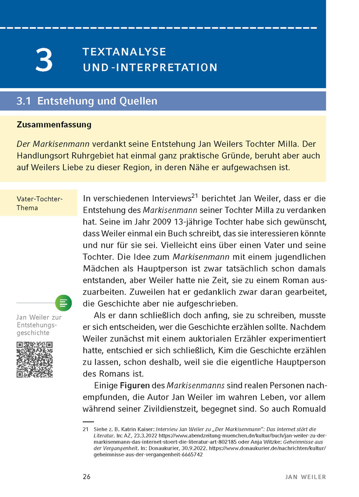 Weitere Ansicht: Der Markisenmann von Jan Weiler - Textanalyse und Interpretation | Jan Weiler, Volker Krischel