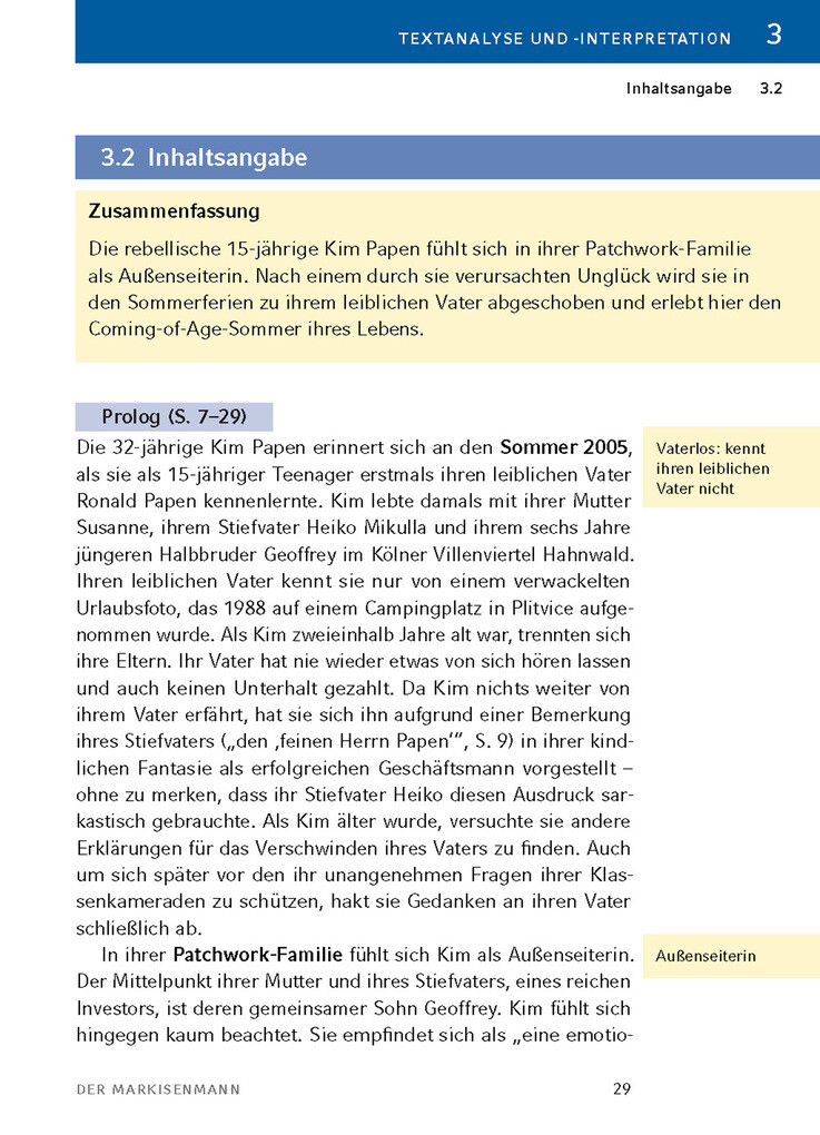 Weitere Ansicht: Der Markisenmann von Jan Weiler - Textanalyse und Interpretation | Jan Weiler, Volker Krischel