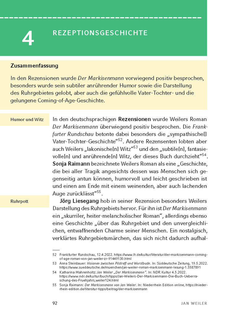 Weitere Ansicht: Der Markisenmann von Jan Weiler - Textanalyse und Interpretation | Jan Weiler, Volker Krischel