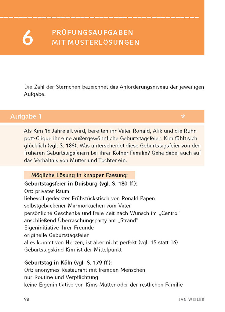 Weitere Ansicht: Der Markisenmann von Jan Weiler - Textanalyse und Interpretation | Jan Weiler, Volker Krischel