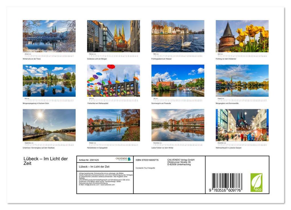 Weitere Ansicht: Lübeck - Im Licht der Zeit (Wandkalender 2026 DIN A4 quer), CALVENDO Monatskalender | Constantin Ticu, Calvendo