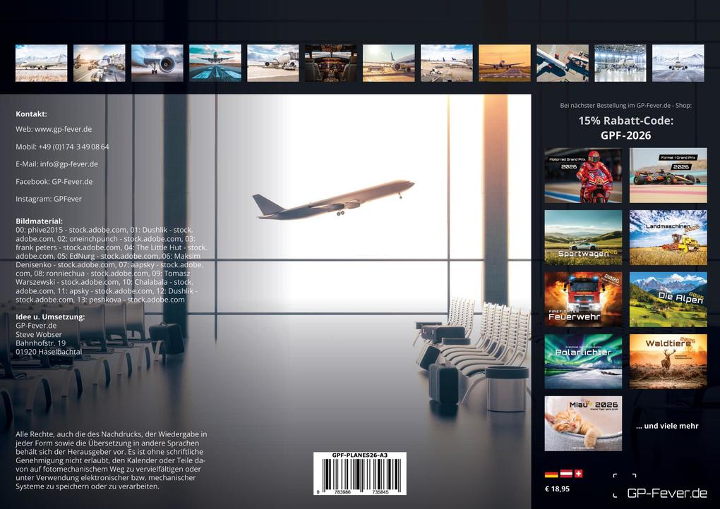 Weitere Ansicht: Planes - Über den Wolken - Flugzeuge - 2026 - Kalender DIN A3