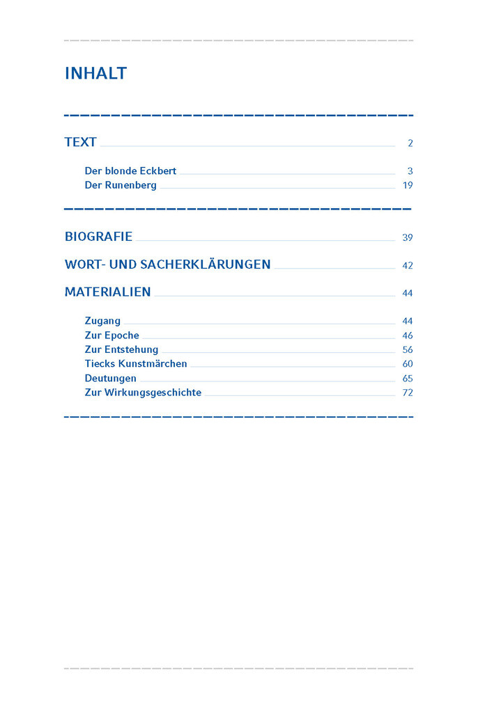 Weitere Ansicht: Der blonde Eckbert / Der Runenberg (Textausgabe) | Ludwig Tieck