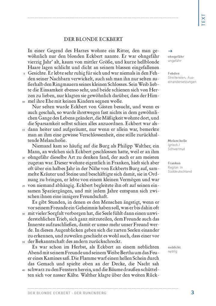 Weitere Ansicht: Der blonde Eckbert / Der Runenberg (Textausgabe) | Ludwig Tieck