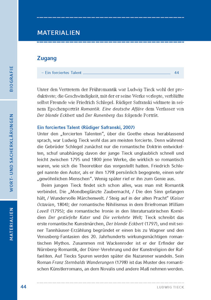 Weitere Ansicht: Der blonde Eckbert / Der Runenberg (Textausgabe) | Ludwig Tieck