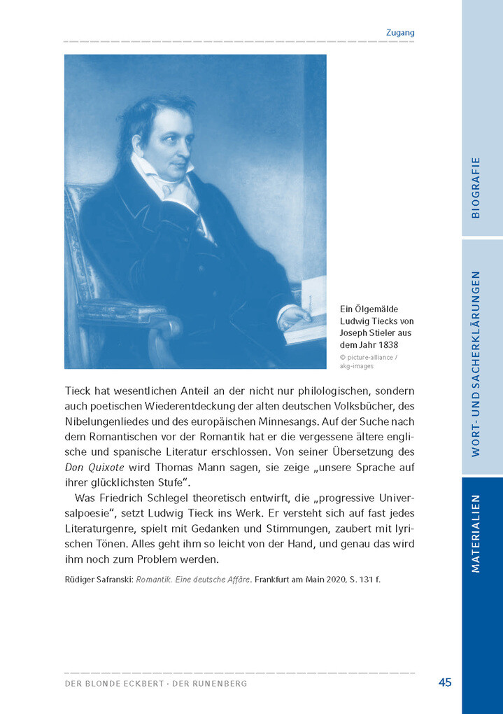 Weitere Ansicht: Der blonde Eckbert / Der Runenberg (Textausgabe) | Ludwig Tieck