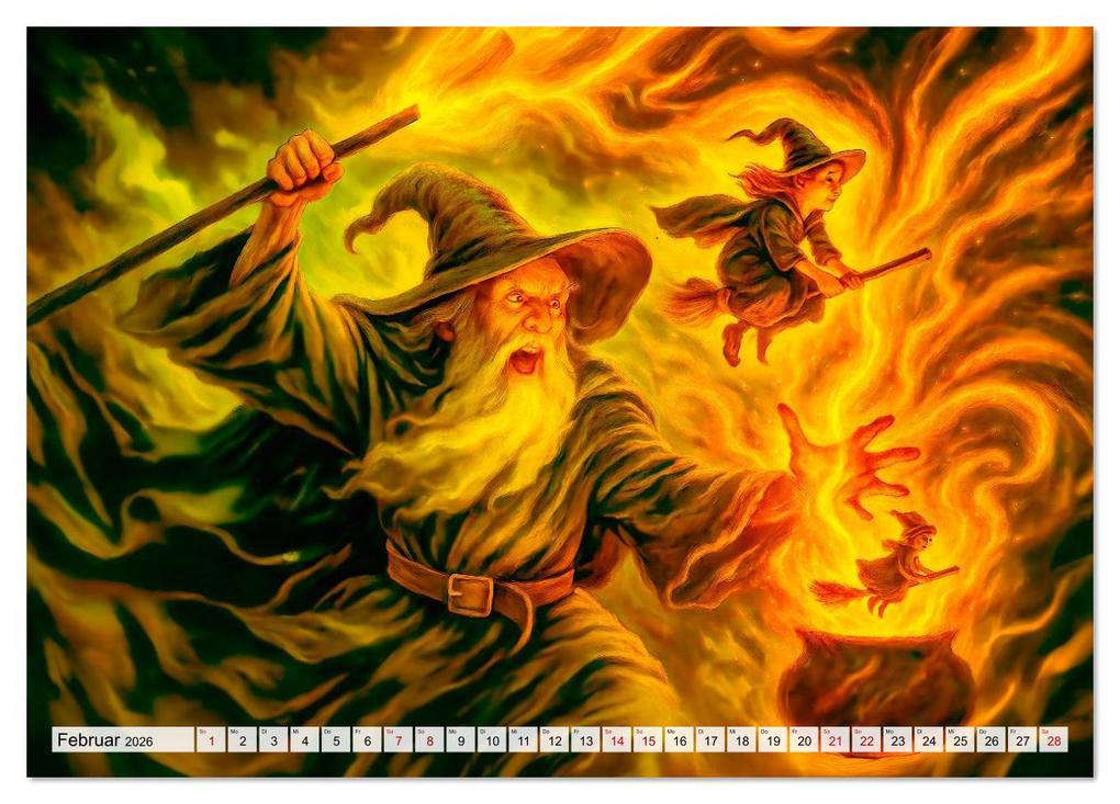 Weitere Ansicht: Magische Meister - Kalender über Zauberer und ihre Kräfte (Tischkalender 2026 DIN A5 quer), CALVENDO Monatskalender | Anja Frost, Calvendo