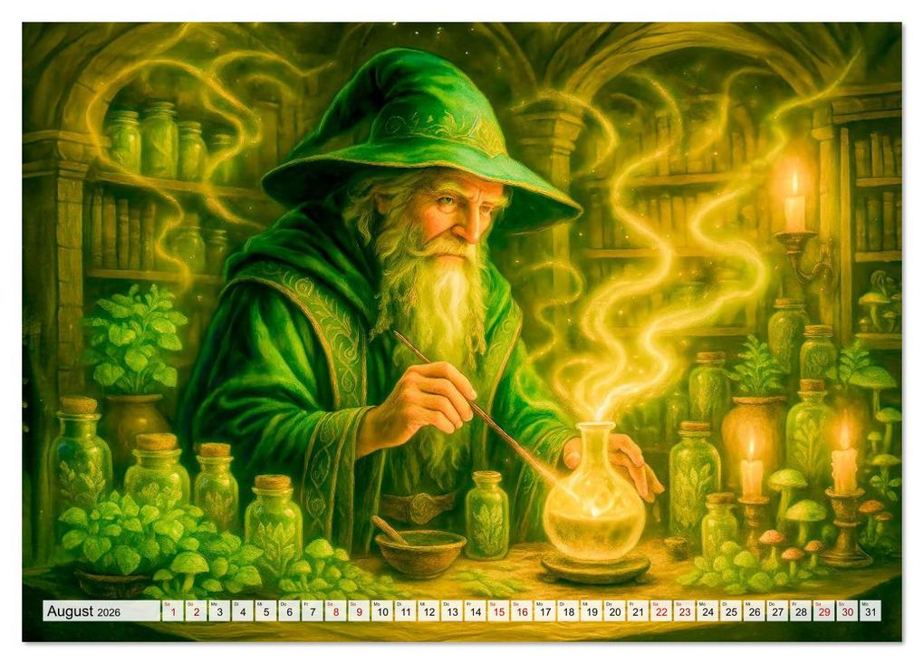 Weitere Ansicht: Magische Meister - Kalender über Zauberer und ihre Kräfte (Tischkalender 2026 DIN A5 quer), CALVENDO Monatskalender | Anja Frost, Calvendo