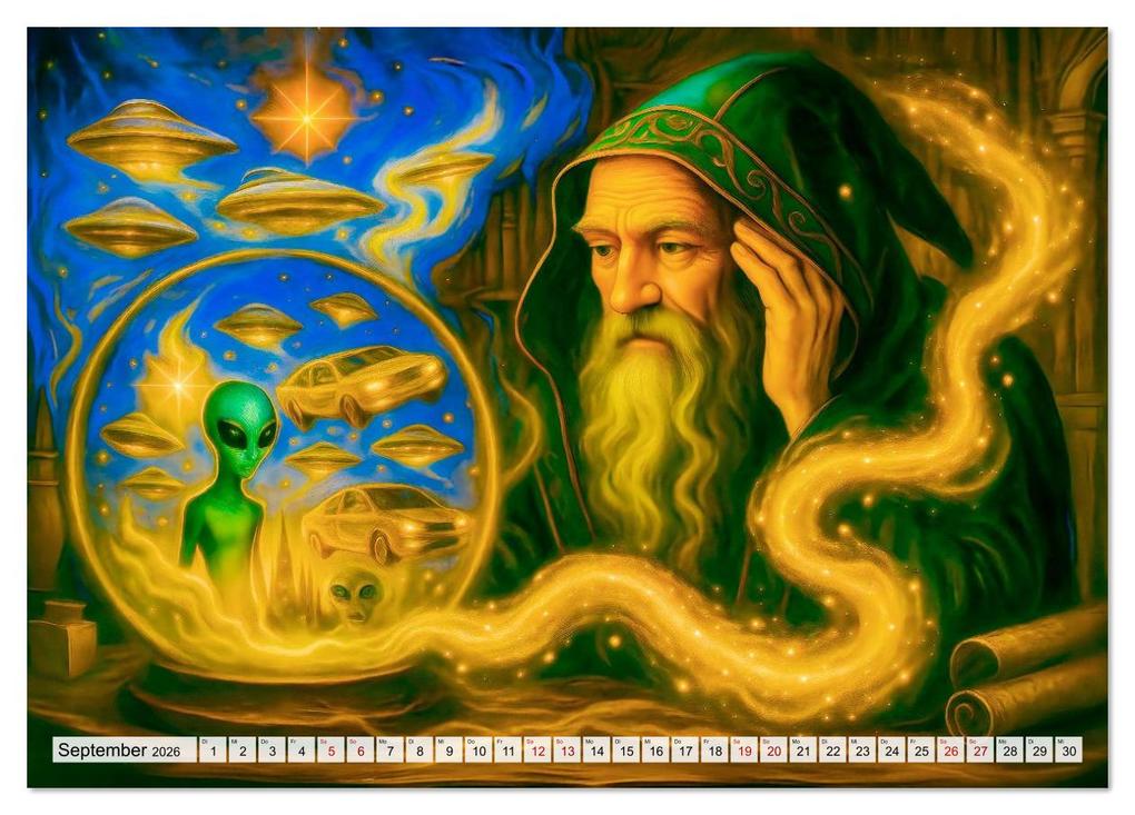 Weitere Ansicht: Magische Meister - Kalender über Zauberer und ihre Kräfte (Tischkalender 2026 DIN A5 quer), CALVENDO Monatskalender | Anja Frost, Calvendo