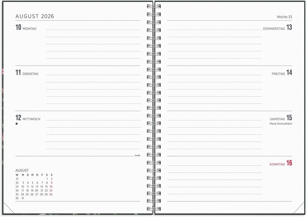 Weitere Ansicht: Burde Kalender 2026 Senator A5 Story Blumen