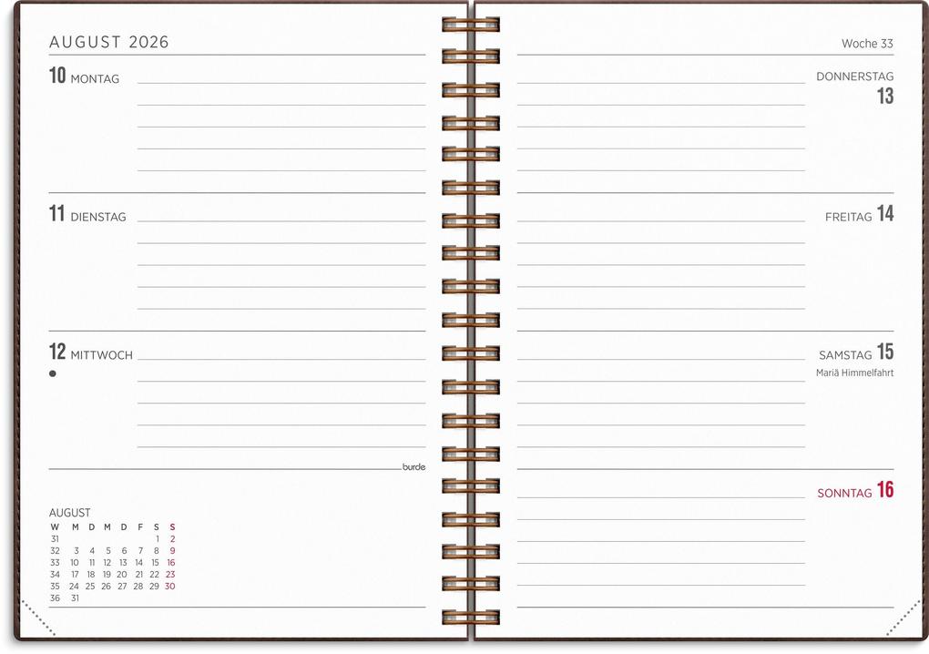 Weitere Ansicht: Burde Kalender 2026 Senator A6 Twist braun
